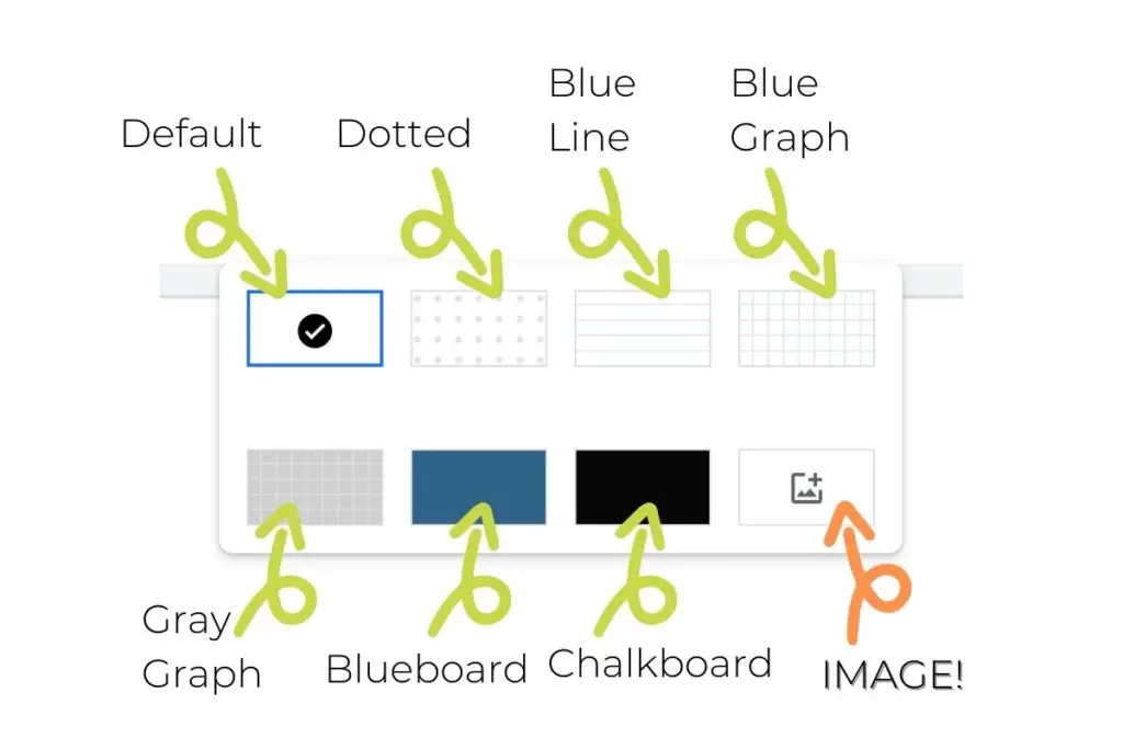 Background options in Google Jamboard