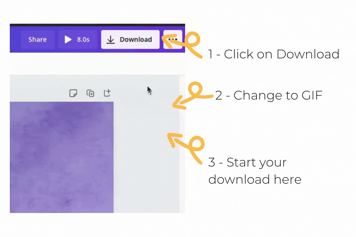 Download options in Canva for GIF files