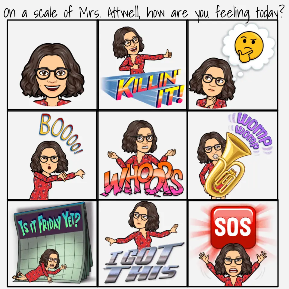 On a Scale of Mrs. Attwell - check-in meme made with bitmoji