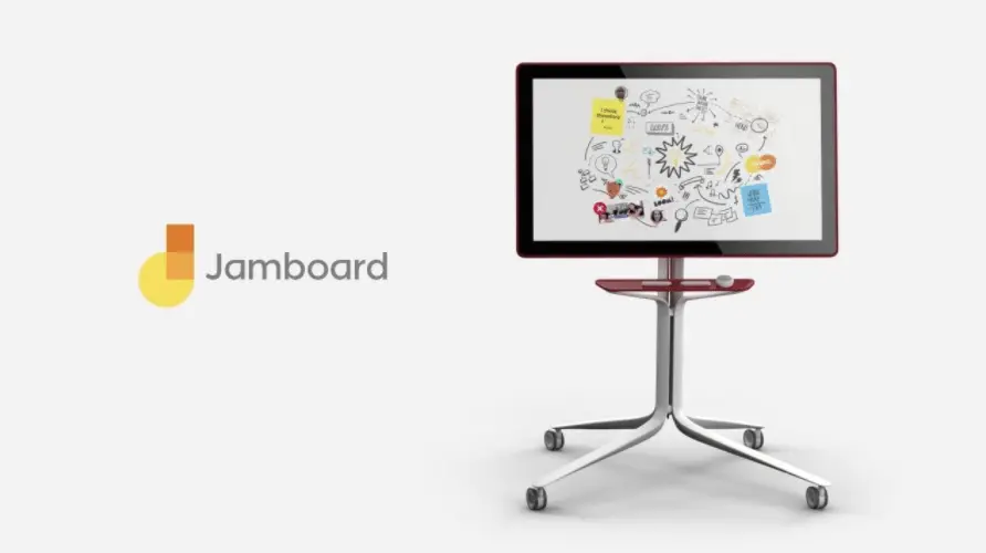 Google Jamboard device, similar to a whiteboard