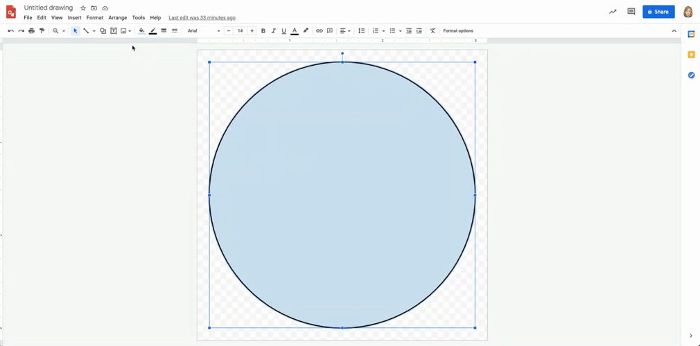 Formatting a shape in Google Drawings